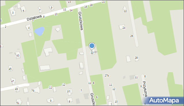 Nowa Dęba, Gruszkowa, 12, mapa Nowa Dęba