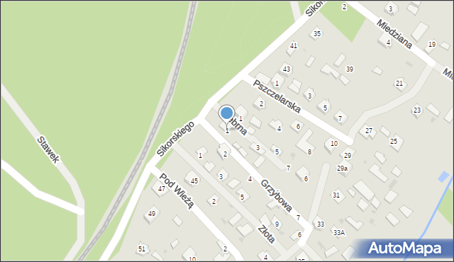 Nowa Dęba, Grzybowa, 1, mapa Nowa Dęba