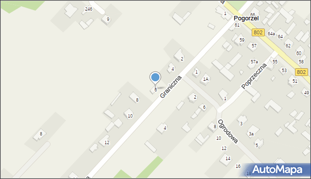Nowa Pogorzel, Graniczna, 6, mapa Nowa Pogorzel