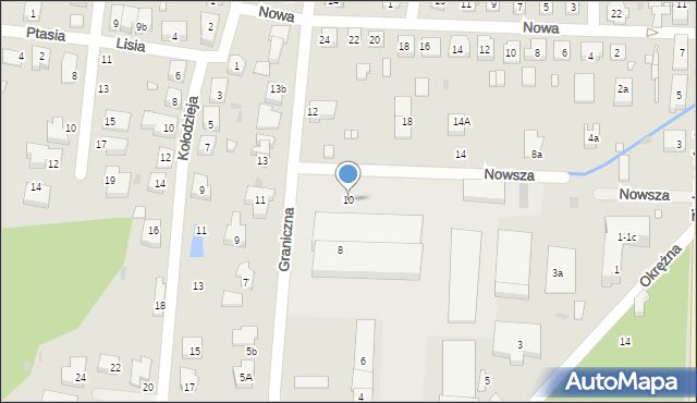Nowa Sól, Graniczna, 10, mapa Nowa Sól