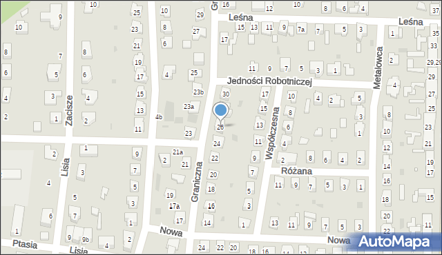 Nowa Sól, Graniczna, 26, mapa Nowa Sól