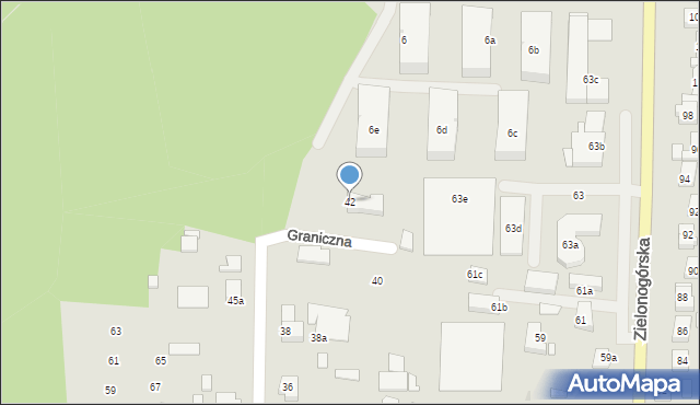 Nowa Sól, Graniczna, 42, mapa Nowa Sól