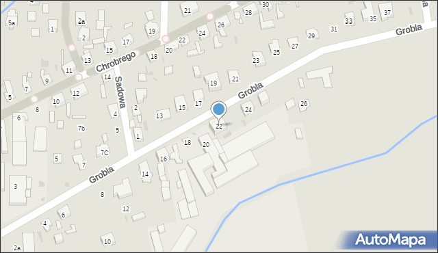 Nowa Sól, Grobla, 22, mapa Nowa Sól