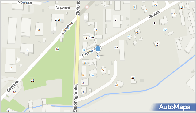 Nowa Sól, Grobla, 2c, mapa Nowa Sól