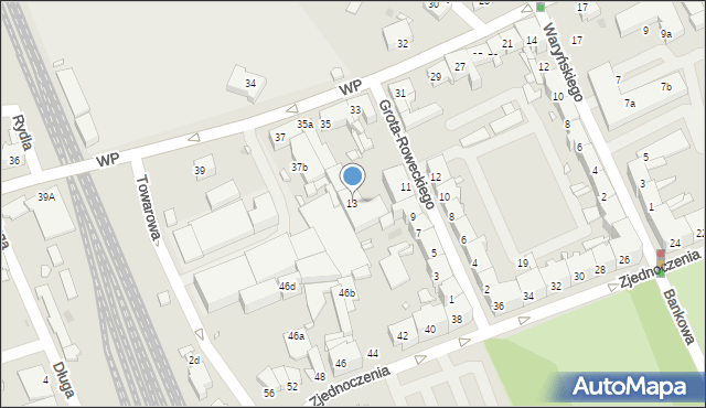Nowa Sól, Grota-Roweckiego Stefana, gen., 13, mapa Nowa Sól