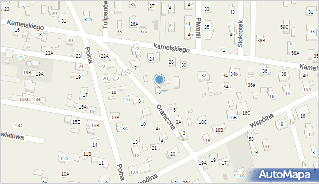 Nowa Wieś, Graniczna, 6, mapa Nowa Wieś