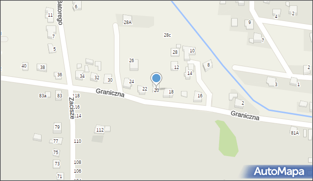 Nowa Wieś, Graniczna, 20, mapa Nowa Wieś