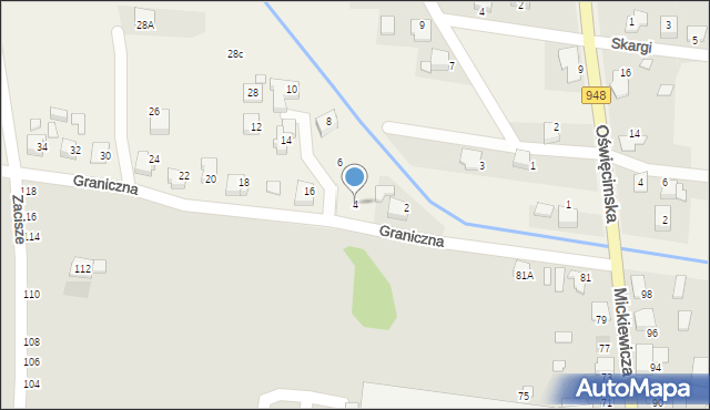 Nowa Wieś, Graniczna, 4, mapa Nowa Wieś