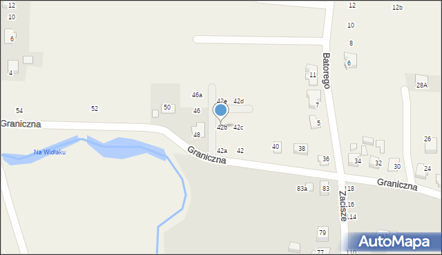 Nowa Wieś, Graniczna, 42b, mapa Nowa Wieś