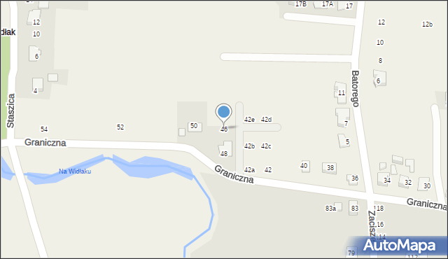 Nowa Wieś, Graniczna, 46, mapa Nowa Wieś