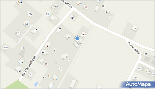Nowa Wieś, Grunwaldzka, 28, mapa Nowa Wieś