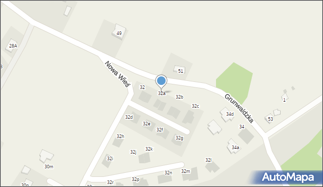 Nowa Wieś, Grunwaldzka, 32a, mapa Nowa Wieś