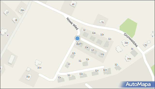 Nowa Wieś, Grunwaldzka, 32d, mapa Nowa Wieś