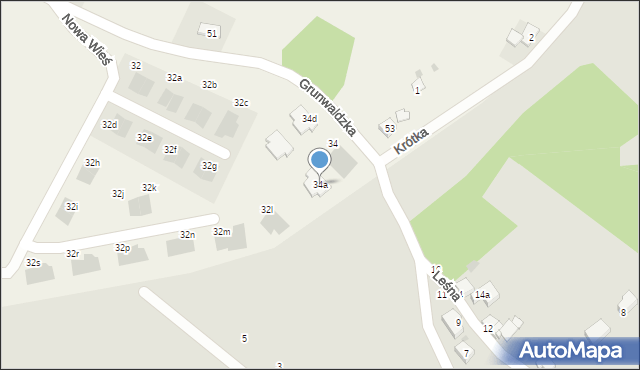 Nowa Wieś, Grunwaldzka, 34a, mapa Nowa Wieś