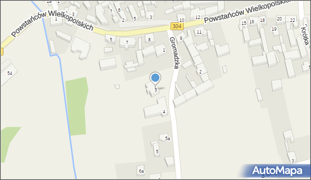 Nowe Kramsko, Gromadzka, 3, mapa Nowe Kramsko