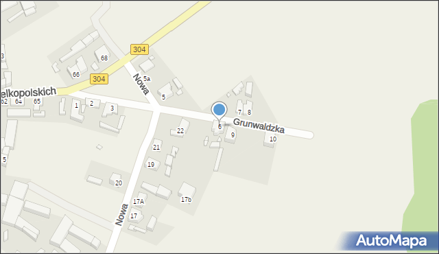 Nowe Kramsko, Grunwaldzka, 6, mapa Nowe Kramsko