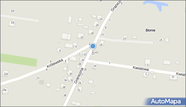 Nowe Miasto, Graniczna, 21, mapa Nowe Miasto