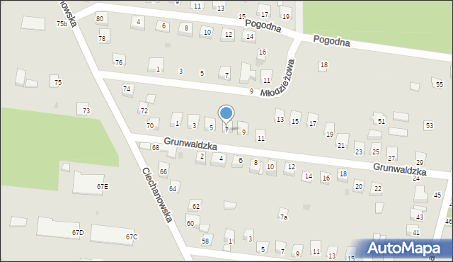 Nowe Miasto, Grunwaldzka, 7, mapa Nowe Miasto