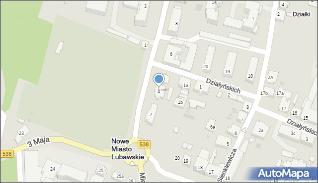 Nowe Miasto Lubawskie, Grunwaldzka, 4, mapa Nowe Miasto Lubawskie