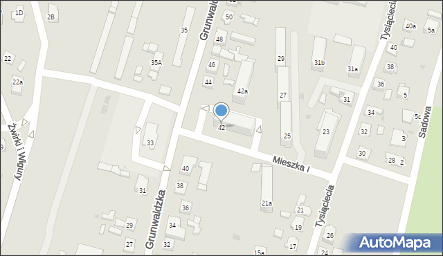 Nowe Miasto Lubawskie, Grunwaldzka, 42, mapa Nowe Miasto Lubawskie