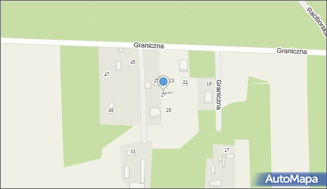 Nowe Racibory, Graniczna, 27, mapa Nowe Racibory