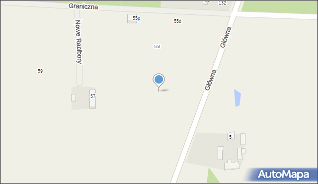 Nowe Racibory, Graniczna, 55h, mapa Nowe Racibory
