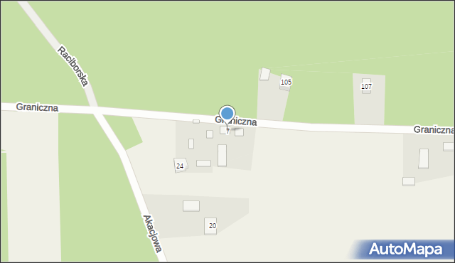 Nowe Racibory, Graniczna, 7, mapa Nowe Racibory