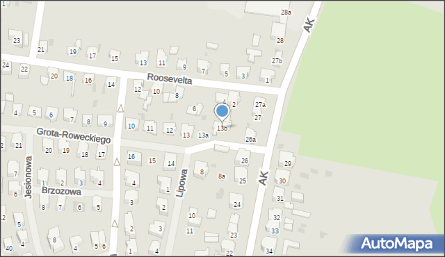 Nowogard, Grota-Roweckiego Stefana, gen., 13b, mapa Nowogard