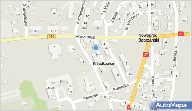 Nowogród Bobrzański, Grodzka, 2, mapa Nowogród Bobrzański