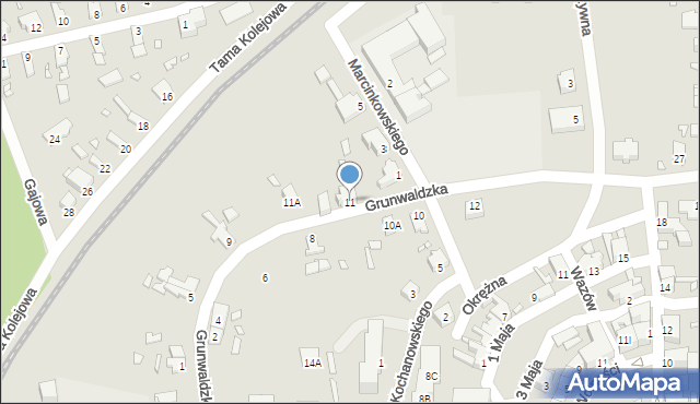 Nowogród Bobrzański, Grunwaldzka, 11, mapa Nowogród Bobrzański