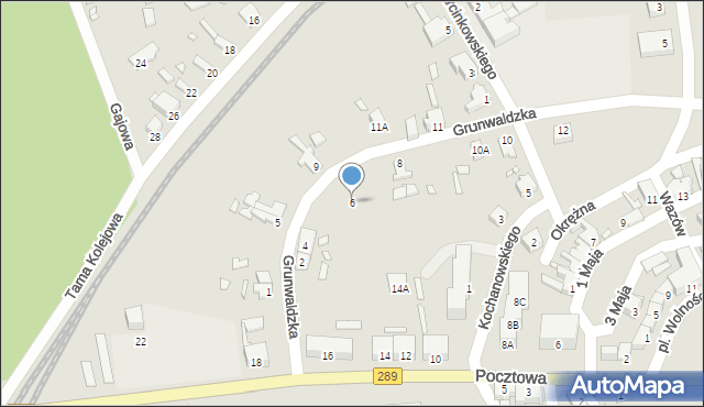 Nowogród Bobrzański, Grunwaldzka, 6, mapa Nowogród Bobrzański