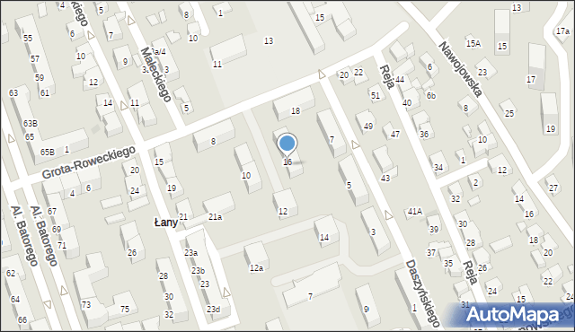 Nowy Sącz, Grota-Roweckiego Stefana, gen., 16B, mapa Nowego Sącza