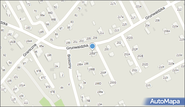 Nowy Sącz, Grunwaldzka, 200d, mapa Nowego Sącza