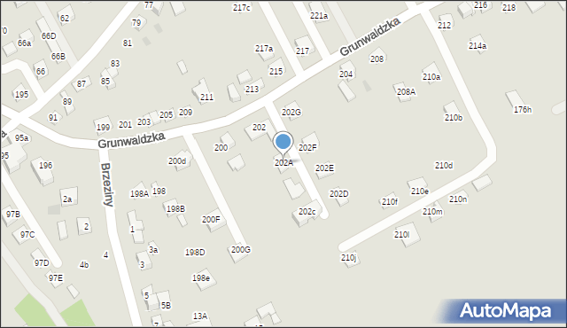 Nowy Sącz, Grunwaldzka, 202A, mapa Nowego Sącza