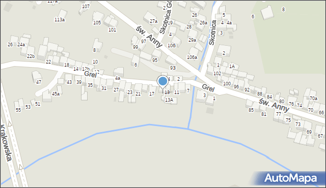 Nowy Targ, Grel, 15, mapa Nowego Targu