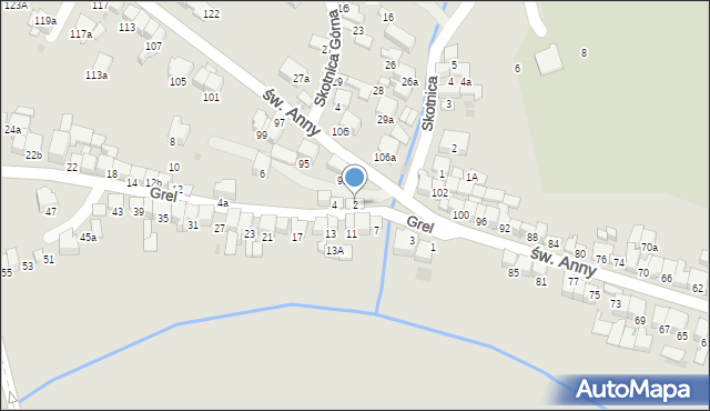 Nowy Targ, Grel, 2, mapa Nowego Targu