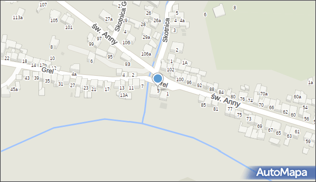 Nowy Targ, Grel, 3, mapa Nowego Targu