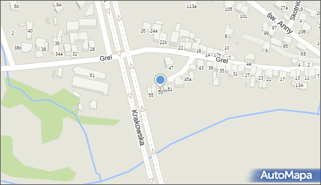 Nowy Targ, Grel, 53, mapa Nowego Targu