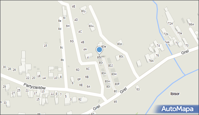 Nowy Targ, Grel, 80s, mapa Nowego Targu