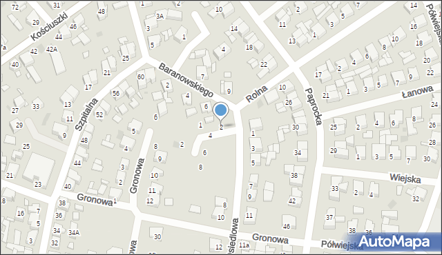 Nowy Tomyśl, Gruntowa, 2, mapa Nowy Tomyśl