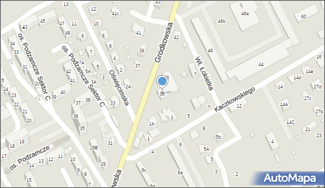 Nysa, Grodkowska, 38, mapa Nysy