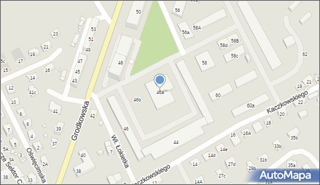 Nysa, Grodkowska, 46a, mapa Nysy