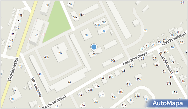 Nysa, Grodkowska, 60, mapa Nysy