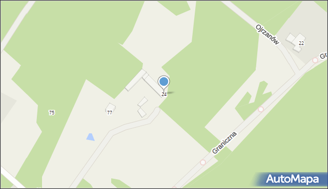 Ojrzanów, Graniczna, 24, mapa Ojrzanów