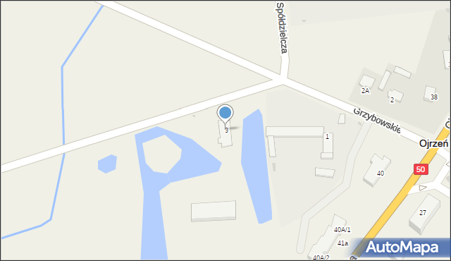 Ojrzeń, Grzybowskiego Bogdana, 3, mapa Ojrzeń