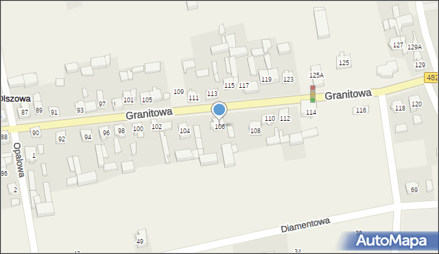 Olszowa, Granitowa, 106, mapa Olszowa