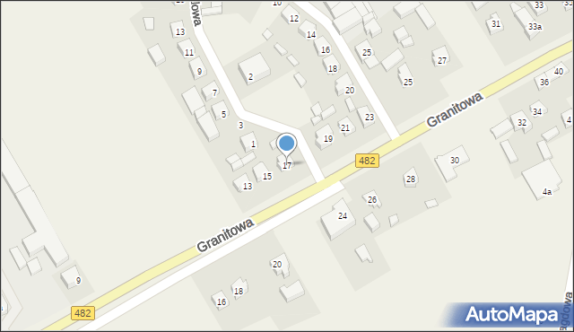 Olszowa, Granitowa, 17, mapa Olszowa