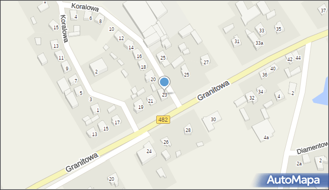 Olszowa, Granitowa, 23, mapa Olszowa