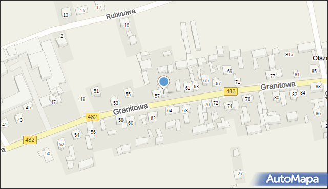 Olszowa, Granitowa, 59, mapa Olszowa