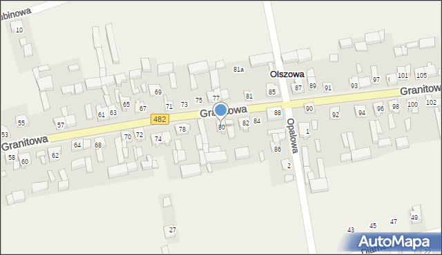 Olszowa, Granitowa, 80, mapa Olszowa